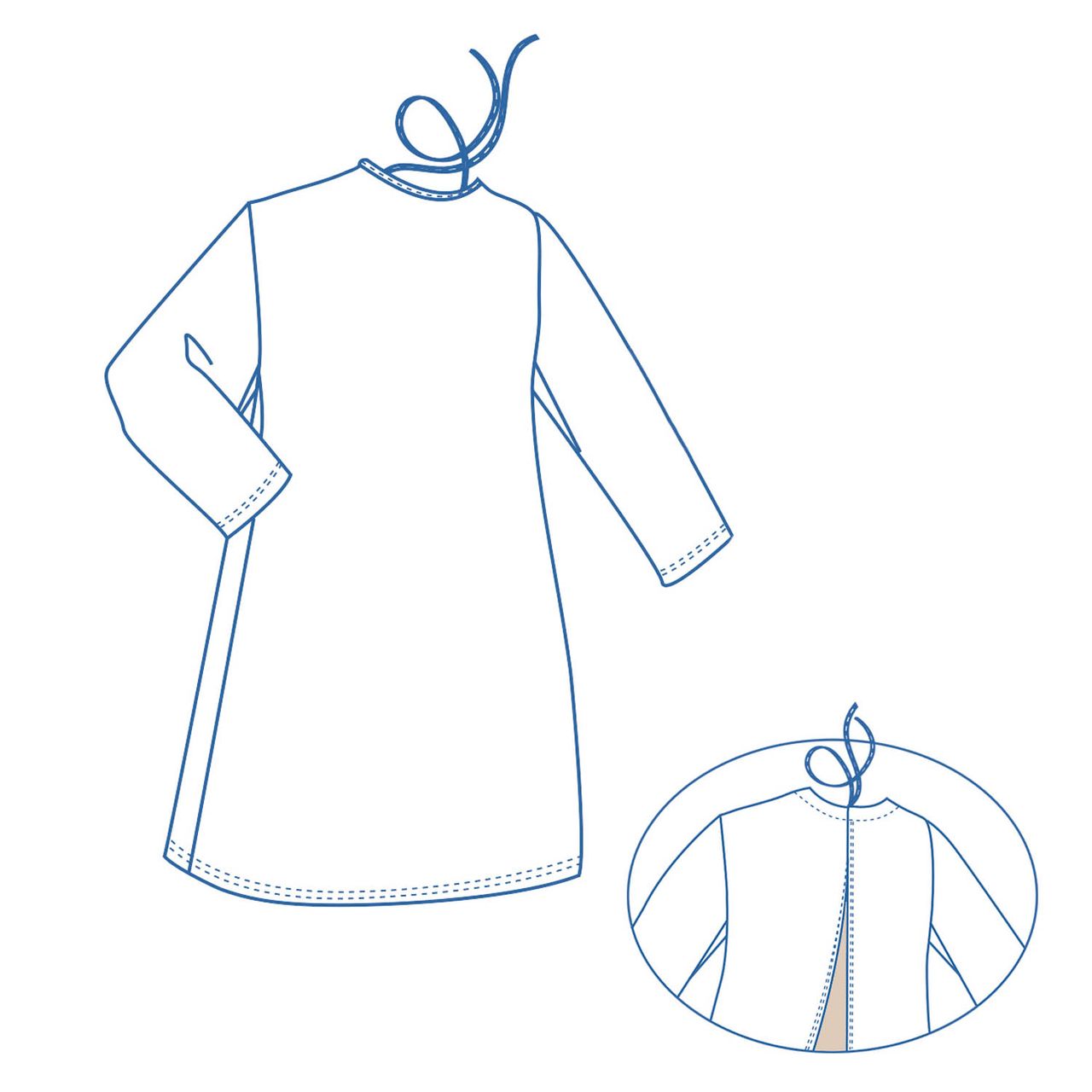 Patientenhemd Nadelzug langarm