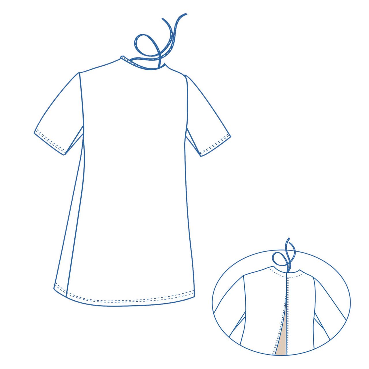 Patientenhemd Nadelzug kurzarm