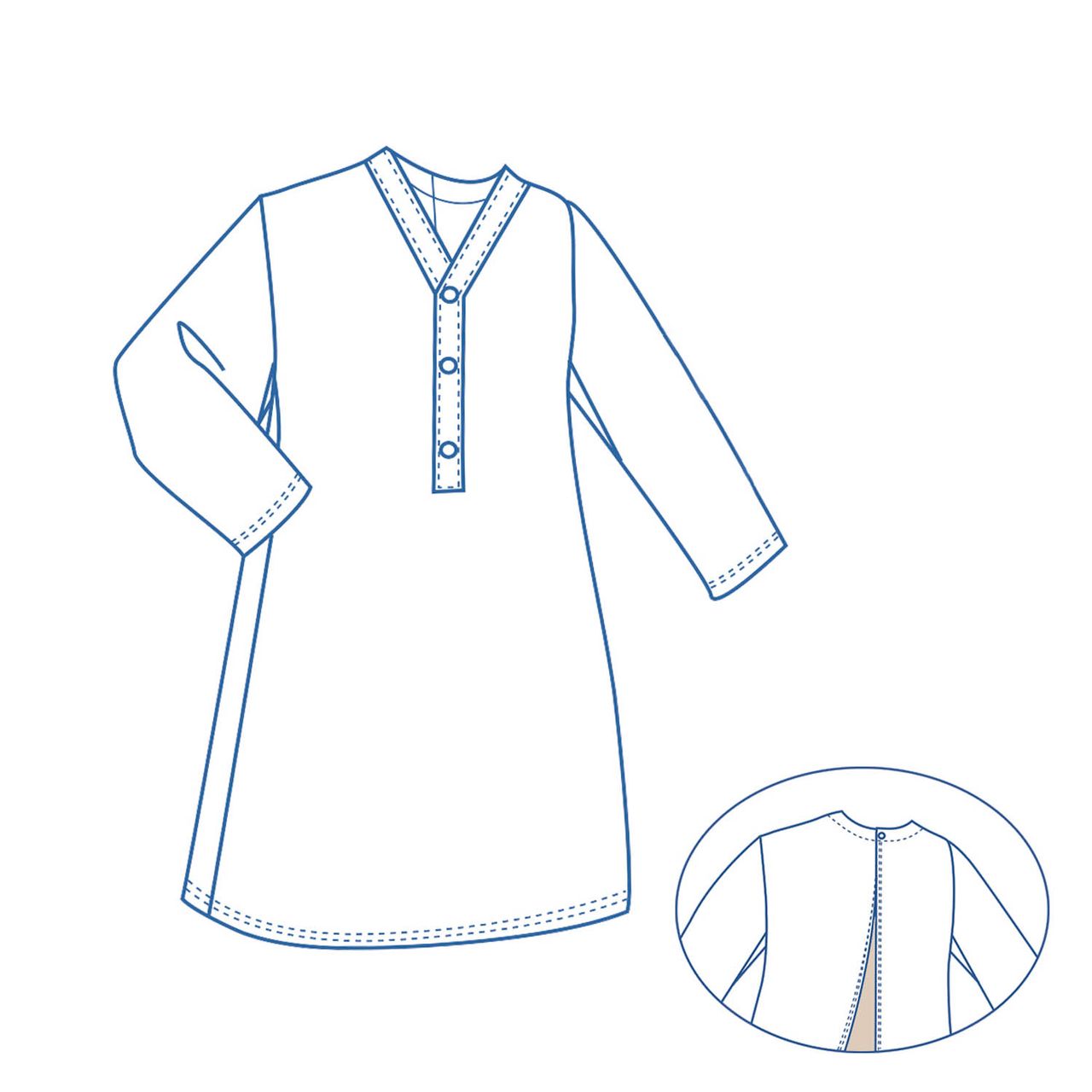 Patientenhemd Nadelzug langarm