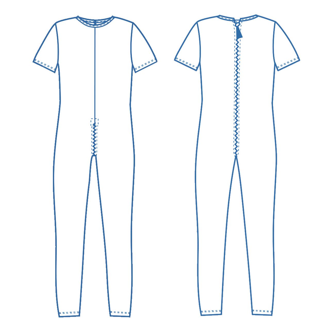 Pflegebody langbein kurzarm Nadelzug 