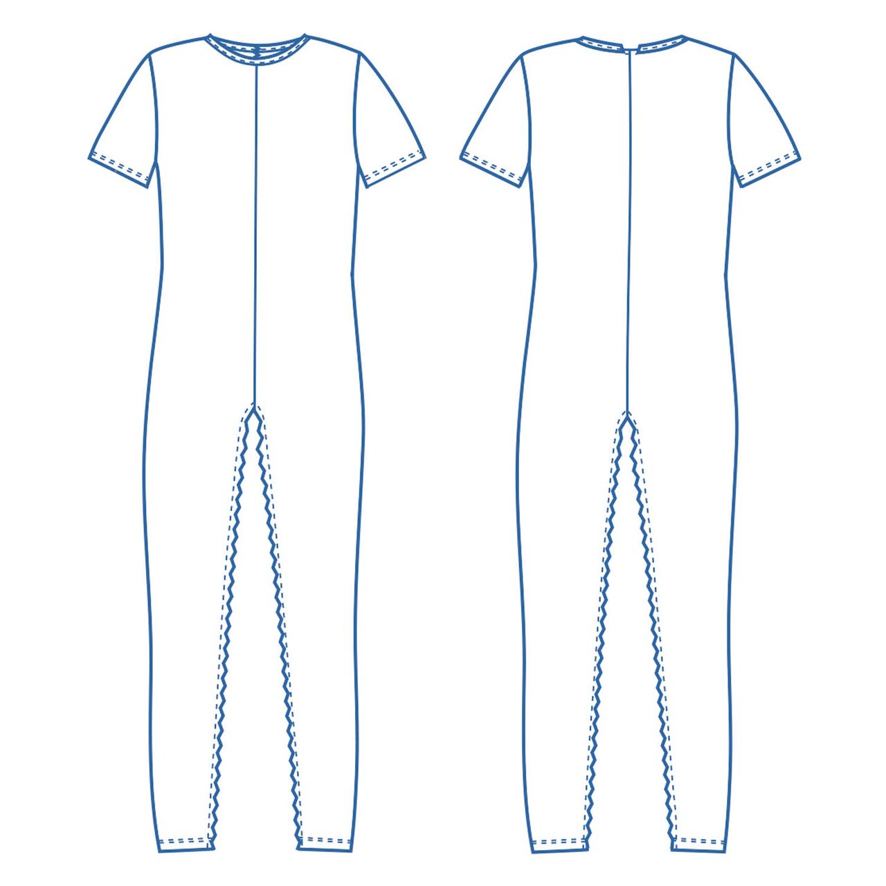 Pflegebody langbein kurzarm Nadelzug 