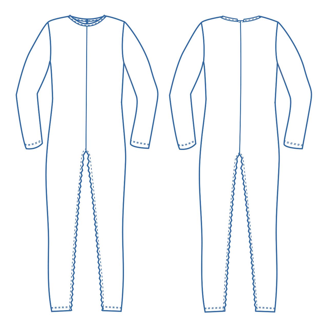 Pflegebody langbein langarm Nadelzug 