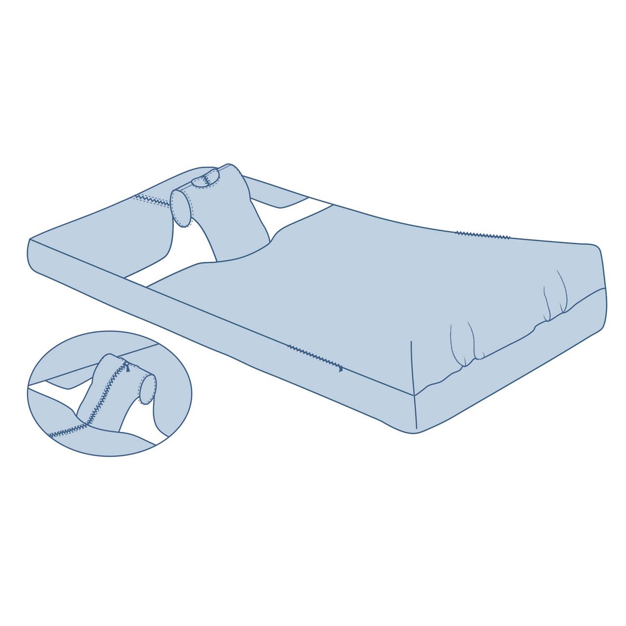 Pflegedecke Jersey mit Rückenreissverschluss