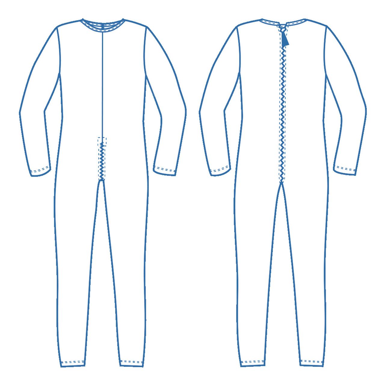 Pflegebody langbein langarm Nadelzug 