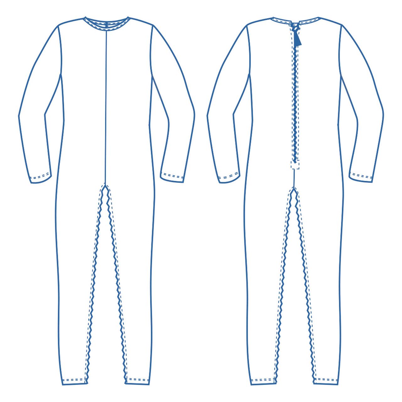 Pflegebody langbein langarm Nadelzug 