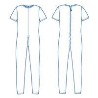 Pflegebody langbein kurzarm Nadelzug 