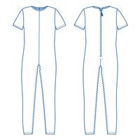 Pflegebody langbein kurzarm Nadelzug