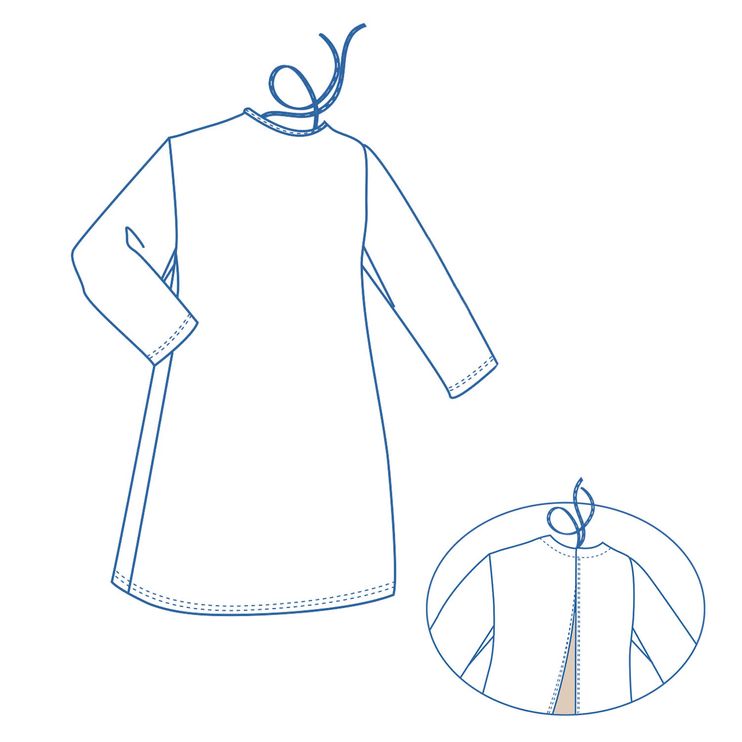 Patientenhemd Nadelzug langarm