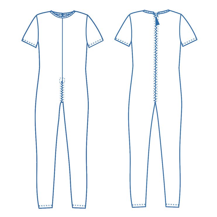 Pflegebody langbein kurzarm Nadelzug 