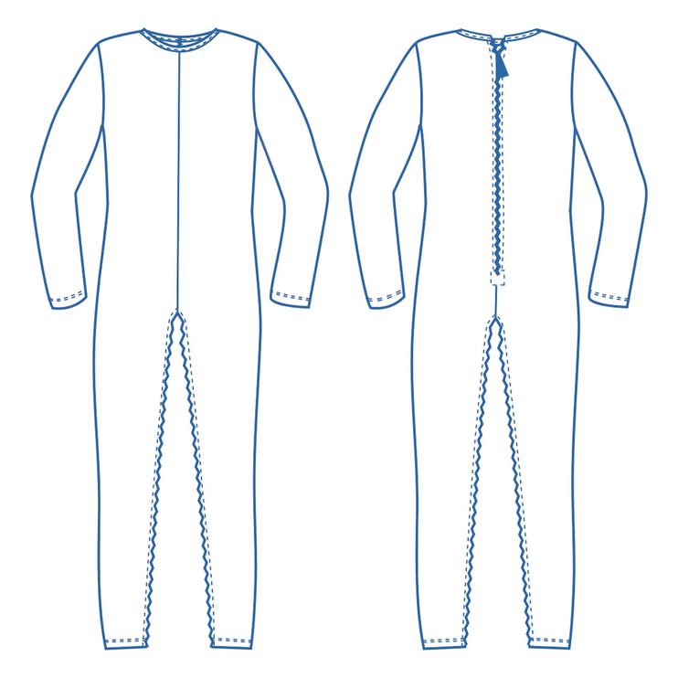 Pflegebody langbein langarm Nadelzug 