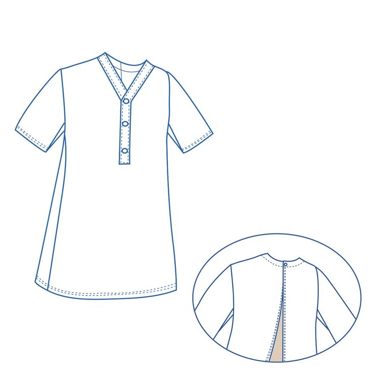 Patientenhemd Nadelzug kurzarm