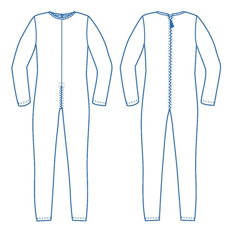 Pflegebody langbein langarm Nadelzug 