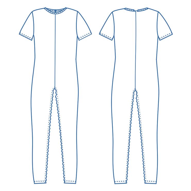 Pflegebody langbein kurzarm Nadelzug 