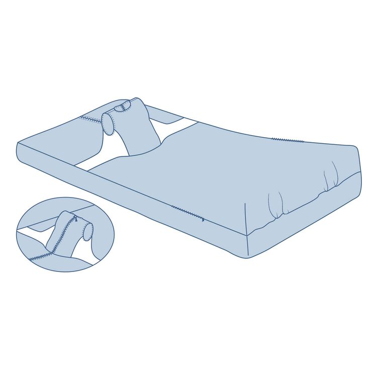 Pflegedecke Jersey mit Rückenreissverschluss